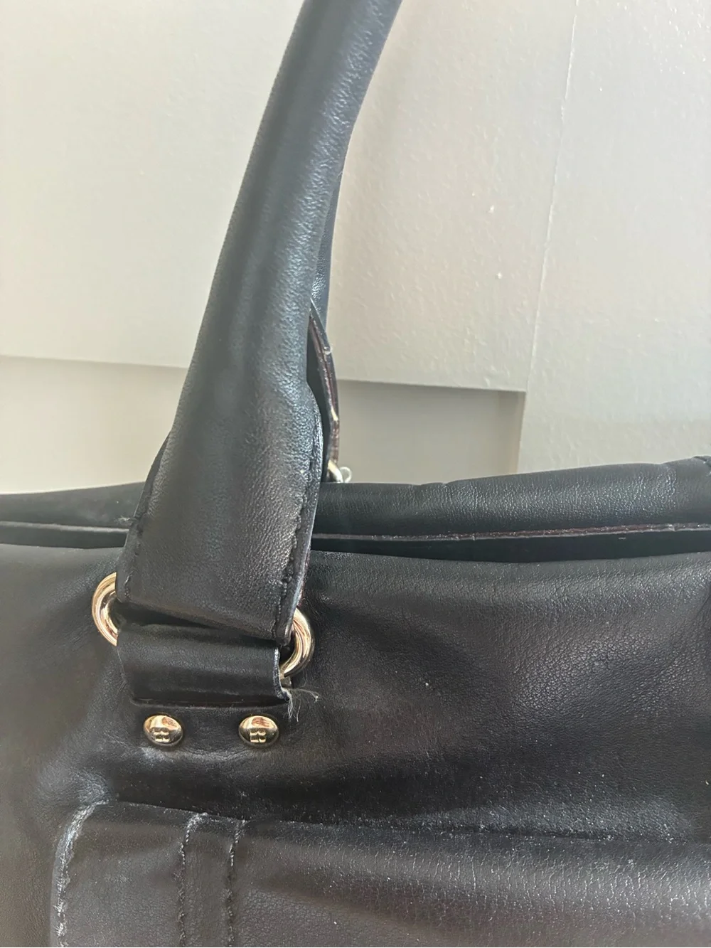 Kate Spade Black Leather Shoulder Bag with Front Pocket